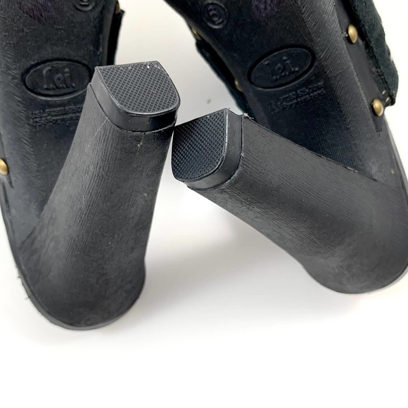 90's vintage L.E.I platform Mary Jane black tassel clogs - Picture 9 of 11